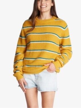 Roxy lightweight yellow and blue striped sweater
